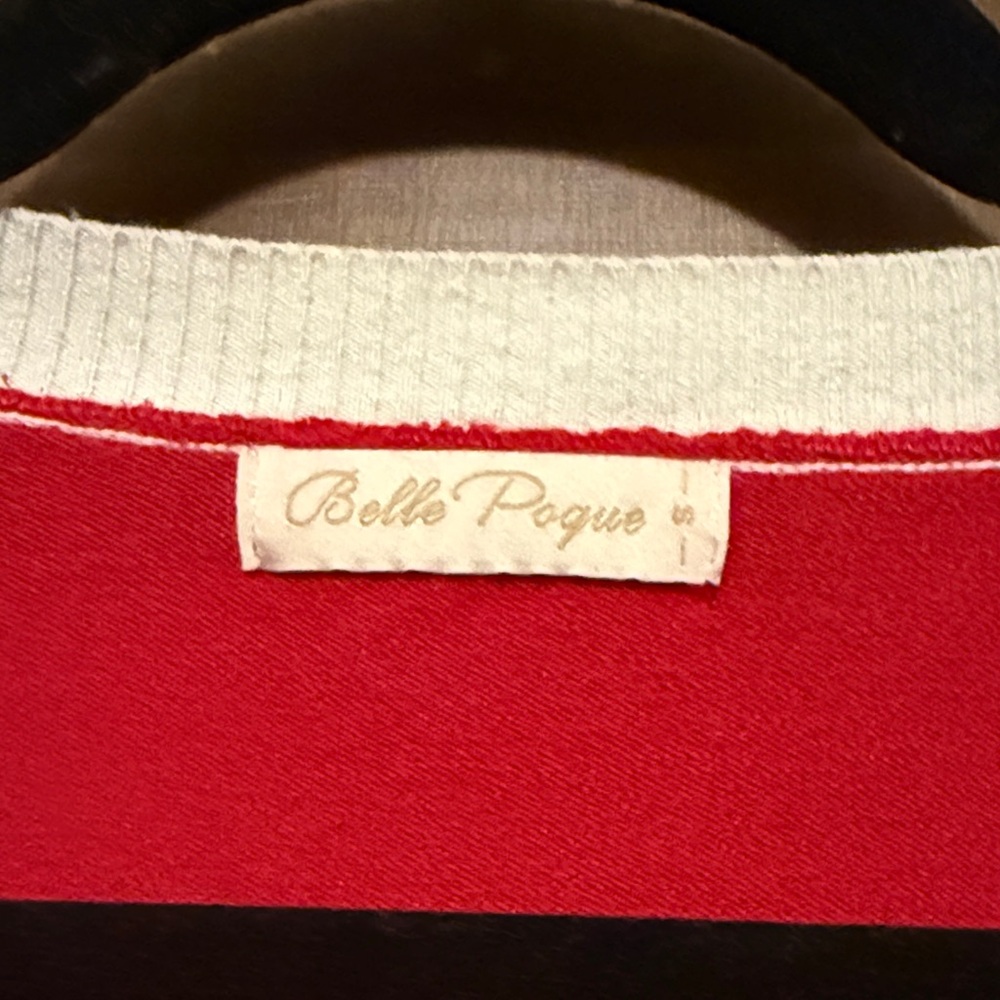 Red and White Button-Up Cardigan - Picture 2 of 5